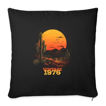 1976 vintage - Sofa pillowcase 17,3'' x 17,3'' (45 x 45 cm) - black - Front