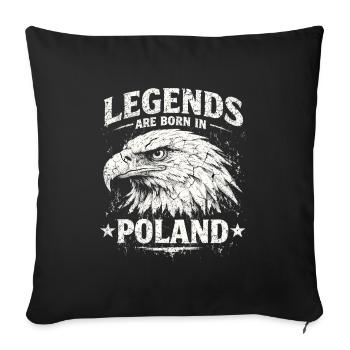 Poland Legend: White Eagle – Pride & Tradition - Sofa pillowcase 17,3'' x 17,3'' (45 x 45 cm) - black - Front