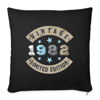 1982 44th Birthday - Sofa pillowcase 17,3'' x 17,3'' (45 x 45 cm) - black - Front