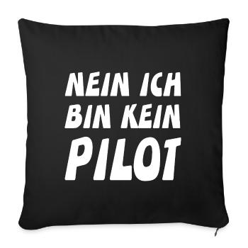 Pilot - Sofakissenbezug 45 x 45 cm - Schwarz - Vorne