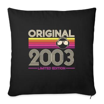 Original 2003 Edition Rétro DJ - Housse de coussin décorative 45 x 45 cm - noir - Devant