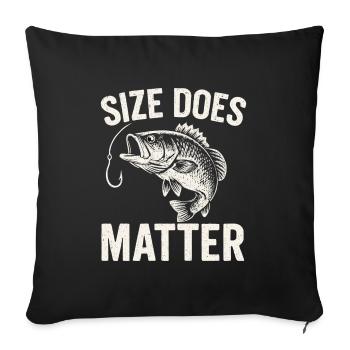 Size Does Matter - Funny Angler T-Shirt - Sofa pillowcase 17,3'' x 17,3'' (45 x 45 cm) - black - Front