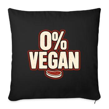 0% Vegan – Retro Statement - Sofa pillowcase 17,3'' x 17,3'' (45 x 45 cm) - black - Front