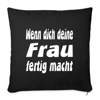 Frau - Sofakissenbezug 45 x 45 cm - Schwarz - Vorne