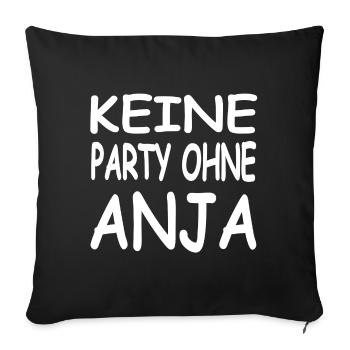 Anja - Sofakissenbezug 45 x 45 cm - Schwarz - Vorne