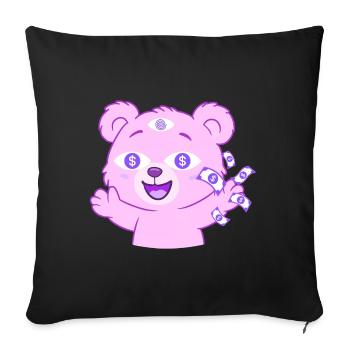 Money Teddy - Sofa pillowcase 17,3'' x 17,3'' (45 x 45 cm) - black - Front