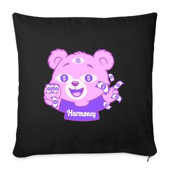Harmoney Teddy - Housse de coussin décorative 45 x 45 cm - noir - Devant