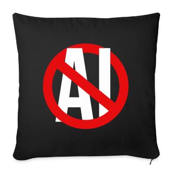 Anti-IA, anti-apprentissage automatique, dire non à l’IA arrêter l’IA - Housse de coussin décorative 45 x 45 cm - noir - Devant