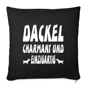 Dackel - Sofakissenbezug 45 x 45 cm - Schwarz - Vorne