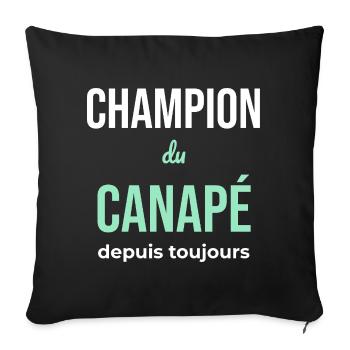 Canapé Champion — Flemme Assumée - Housse de coussin décorative 45 x 45 cm - noir - Devant