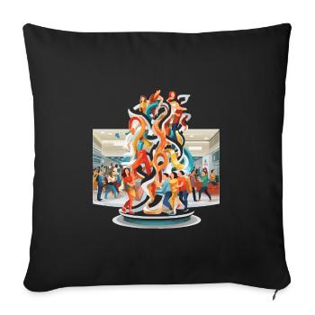 Tourbillons de couleur rencontre la sculpture - Housse de coussin décorative 45 x 45 cm - noir - Devant