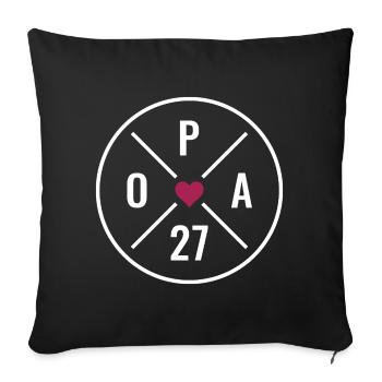 Grandpa 27 Heart - Sofa pillowcase 17,3'' x 17,3'' (45 x 45 cm) - black - Front