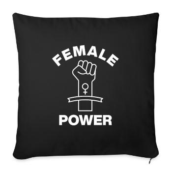 FEMALE POWER – GIRL POWER FAUST! ♀ GIRLS SISTERS - Sofa pillowcase 17,3'' x 17,3'' (45 x 45 cm) - black - Front