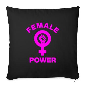 FEMALE POWER – GIRL POWER FAUST! ♀ GIRLS SISTERS - Sofa pillowcase 17,3'' x 17,3'' (45 x 45 cm) - black - Front