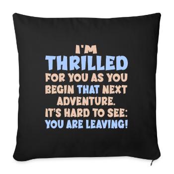 Adieu Travail d’adieu - Housse de coussin décorative 45 x 45 cm - noir - Devant