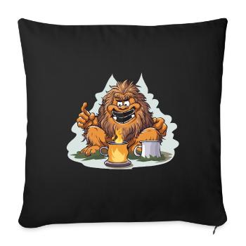 Coffee Yeti with Feuerlust - Sofa pillowcase 17,3'' x 17,3'' (45 x 45 cm) - black - Front