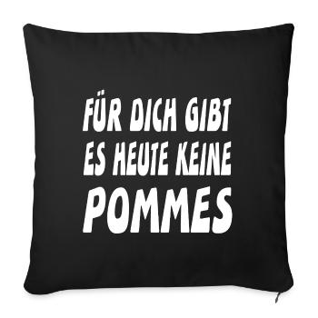 Pommes - Sofakissenbezug 45 x 45 cm - Schwarz - Vorne