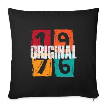 Millésime 1976 - Housse de coussin décorative 45 x 45 cm - noir - Devant