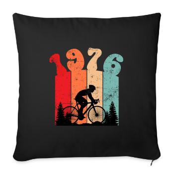 Vintage 1976 - Sofa pillowcase 17,3'' x 17,3'' (45 x 45 cm) - black - Front