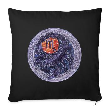 Signe du zodiaque Don du Scorpion - Housse de coussin décorative 45 x 45 cm - noir - Devant