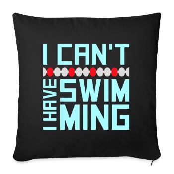 Je ne peux pas, j’ai une excuse de nageur drôle - Housse de coussin décorative 45 x 45 cm - noir - Devant