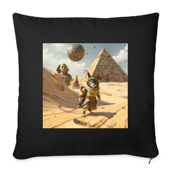 Adventurous Rat in Egypt - Sofa pillowcase 17,3'' x 17,3'' (45 x 45 cm) - black - Front