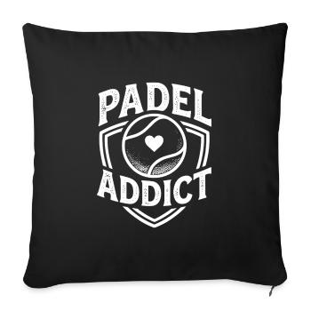 Padel Addict Sport Passion Lifestyle - Sofa pillowcase 17,3'' x 17,3'' (45 x 45 cm) - black - Front