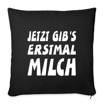 Milch - Sofakissenbezug 45 x 45 cm - Schwarz - Vorne
