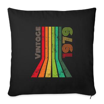Millésime 1979 - Housse de coussin décorative 45 x 45 cm - noir - Devant