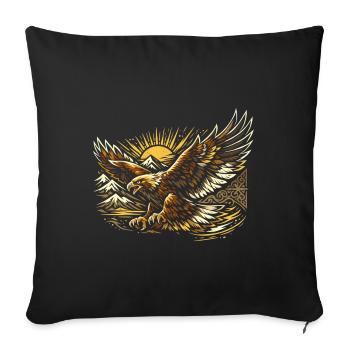Majestueux aigle royal kazakh - Housse de coussin décorative 45 x 45 cm - noir - Devant