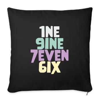 Vintage 1976 - Sofa pillowcase 17,3'' x 17,3'' (45 x 45 cm) - black - Front