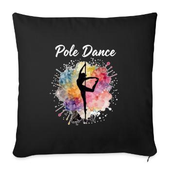 Pole Dance Silhouette – Watercolor Art Design - Sofa pillowcase 17,3'' x 17,3'' (45 x 45 cm) - black - Front