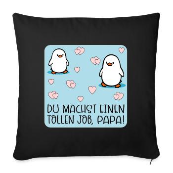 Toller Job Papa Pinguine - Sofakissenbezug 45 x 45 cm - Schwarz - Vorne