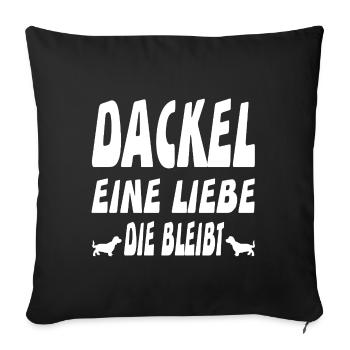 Dackel - Sofakissenbezug 45 x 45 cm - Schwarz - Vorne