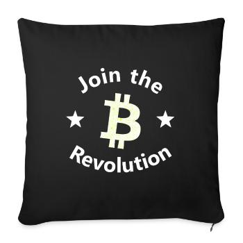 Bitcoin Revolt Circle - Sofa pillowcase 17,3'' x 17,3'' (45 x 45 cm) - black - Front