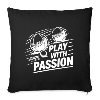 Jouez avec passion Boule Petanque Sport - Housse de coussin décorative 45 x 45 cm - noir - Devant