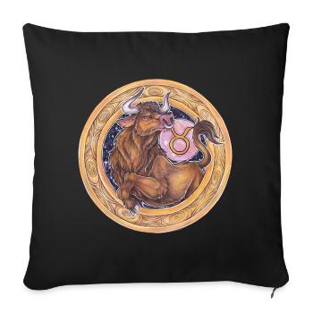 Zodiac Sign Zodiac Taurus Taurus Gift - Sofa pillowcase 17,3'' x 17,3'' (45 x 45 cm) - black - Front