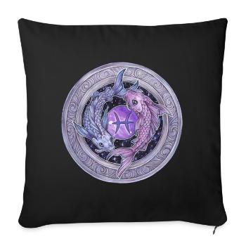 Zodiac Sign Zodiac Pisces Pisces Gift - Sofa pillowcase 17,3'' x 17,3'' (45 x 45 cm) - black - Front