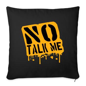 Pas de discours introverti antisocial drôle - Housse de coussin décorative 45 x 45 cm - noir - Devant