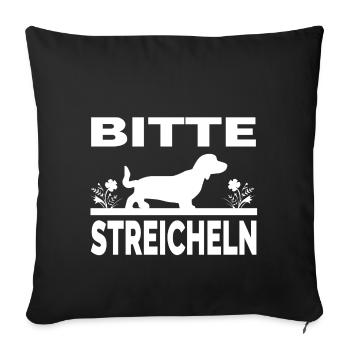 Dackel - Sofakissenbezug 45 x 45 cm - Schwarz - Vorne