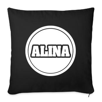 Alina as a Legend - Sofa pillowcase 17,3'' x 17,3'' (45 x 45 cm) - black - Front