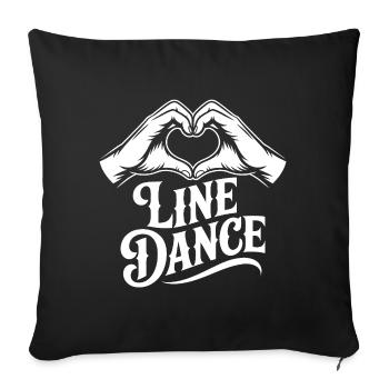 Line Dance Heart Logo - Sofa pillowcase 17,3'' x 17,3'' (45 x 45 cm) - black - Front