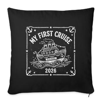 My first cruise in 2026 - Sofa pillowcase 17,3'' x 17,3'' (45 x 45 cm) - black - Front