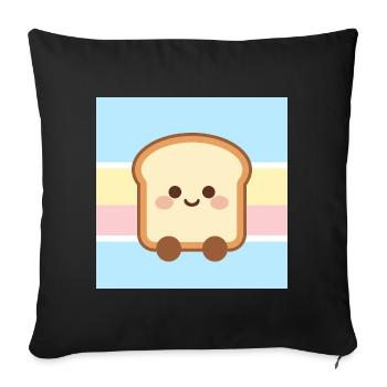 Cute Sandwich Cartoon Shirt – Pastel Streetwear - Sofa pillowcase 17,3'' x 17,3'' (45 x 45 cm) - black - Front