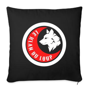 Loup Rouge & Blanc - Housse de coussin décorative 45 x 45 cm - noir - Devant