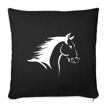 Horse head silhouette in contrast - Sofa pillowcase 17,3'' x 17,3'' (45 x 45 cm) - black - Front