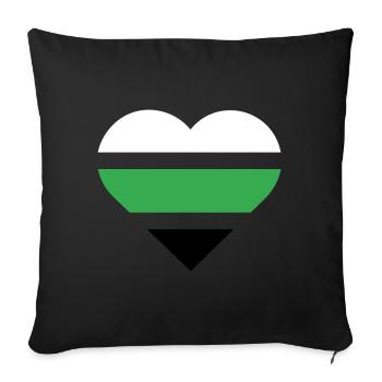 Pride Flag Heart · Neutrois - Sofa pillowcase 17,3'' x 17,3'' (45 x 45 cm) - black - Front
