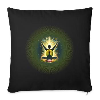 Meditation Breath Power Nature Lung Mandala - Sofa pillowcase 17,3'' x 17,3'' (45 x 45 cm) - black - Front