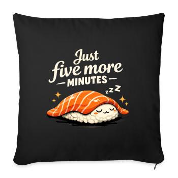 Sleeping Sushi – Encore 5 minutes de design rétro - Housse de coussin décorative 45 x 45 cm - noir - Devant