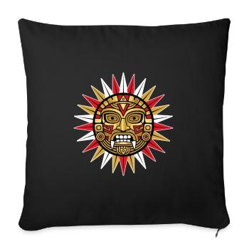 Sun Maya Inca Deity Red Gold Totem - Sofa pillowcase 17,3'' x 17,3'' (45 x 45 cm) - black - Front
